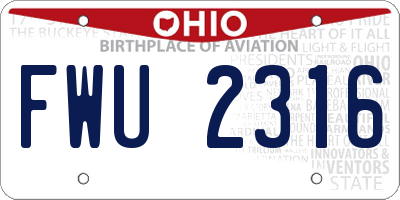 OH license plate FWU2316