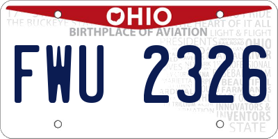 OH license plate FWU2326