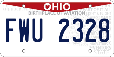 OH license plate FWU2328