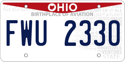 OH license plate FWU2330