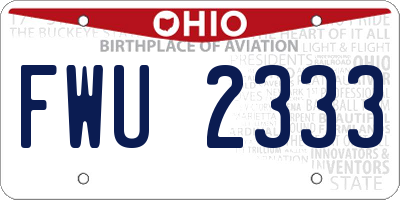 OH license plate FWU2333
