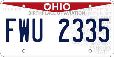 OH license plate FWU2335