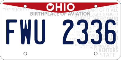 OH license plate FWU2336
