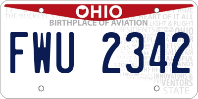 OH license plate FWU2342