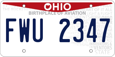 OH license plate FWU2347