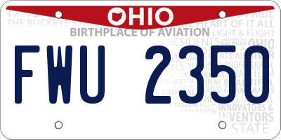 OH license plate FWU2350