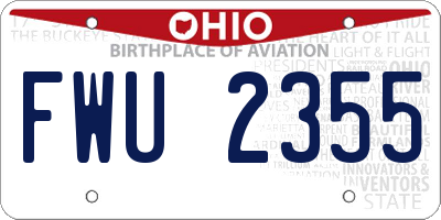 OH license plate FWU2355