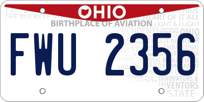 OH license plate FWU2356