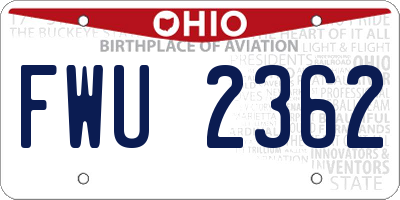 OH license plate FWU2362