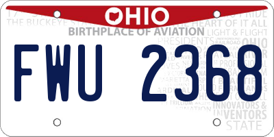 OH license plate FWU2368