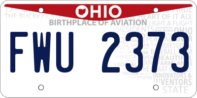 OH license plate FWU2373