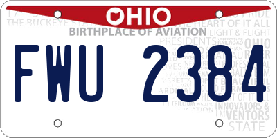 OH license plate FWU2384