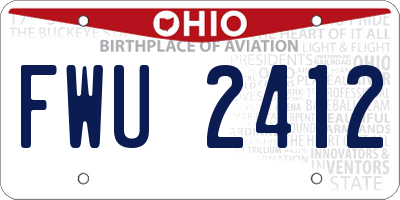 OH license plate FWU2412