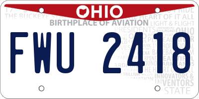 OH license plate FWU2418