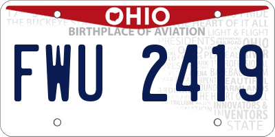 OH license plate FWU2419