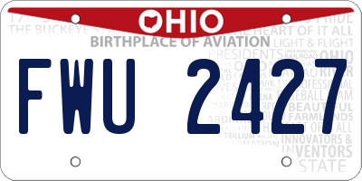 OH license plate FWU2427