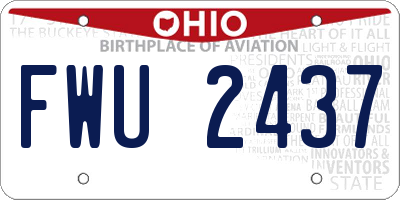 OH license plate FWU2437