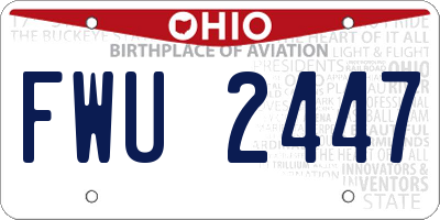 OH license plate FWU2447