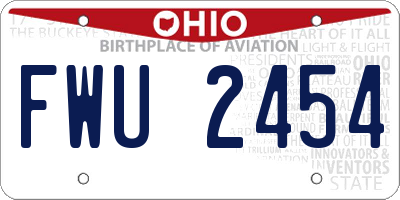 OH license plate FWU2454