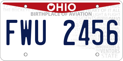 OH license plate FWU2456