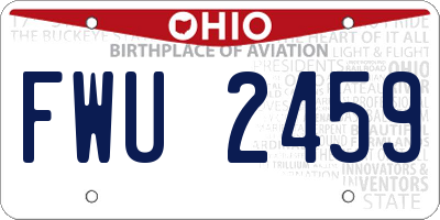 OH license plate FWU2459
