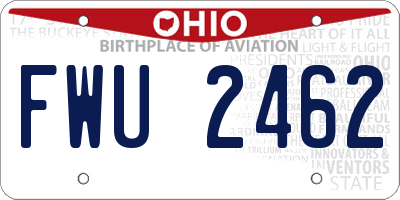 OH license plate FWU2462