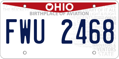 OH license plate FWU2468