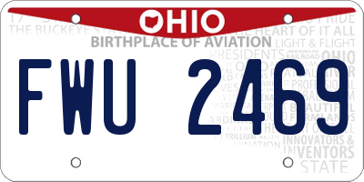 OH license plate FWU2469