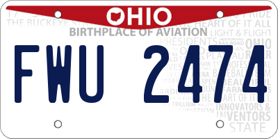 OH license plate FWU2474