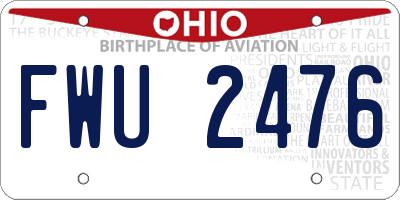 OH license plate FWU2476