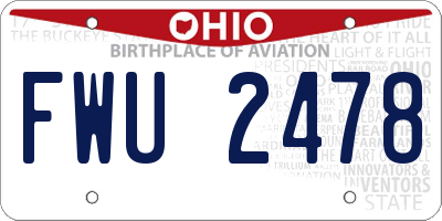 OH license plate FWU2478