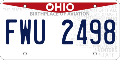 OH license plate FWU2498
