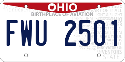 OH license plate FWU2501