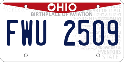 OH license plate FWU2509