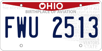 OH license plate FWU2513