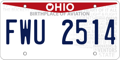 OH license plate FWU2514