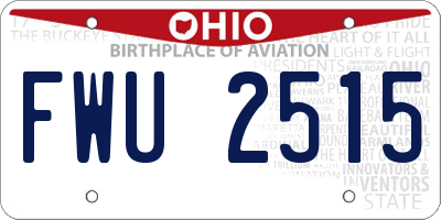 OH license plate FWU2515