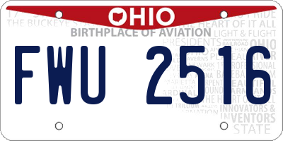 OH license plate FWU2516