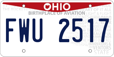 OH license plate FWU2517