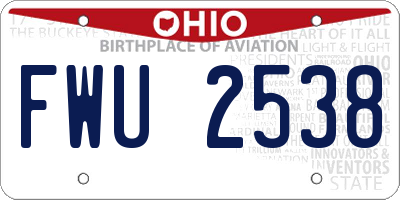 OH license plate FWU2538