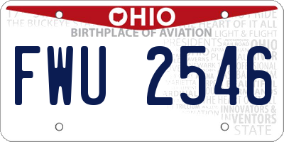 OH license plate FWU2546
