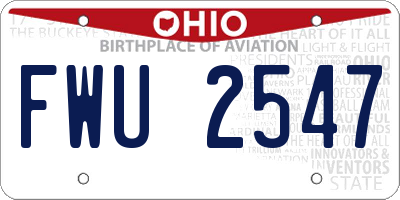 OH license plate FWU2547