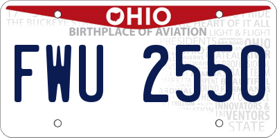 OH license plate FWU2550