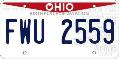 OH license plate FWU2559