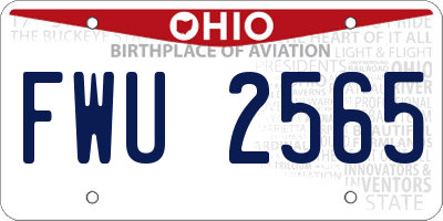 OH license plate FWU2565