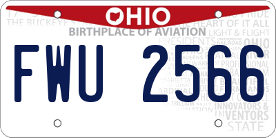 OH license plate FWU2566