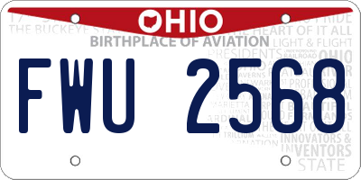 OH license plate FWU2568