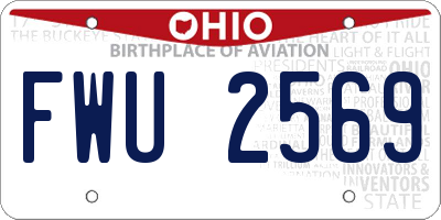 OH license plate FWU2569