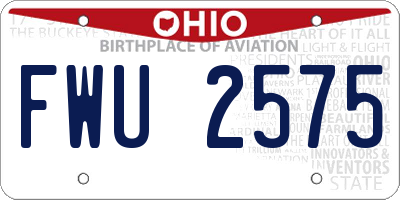 OH license plate FWU2575