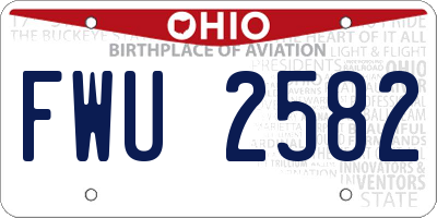 OH license plate FWU2582